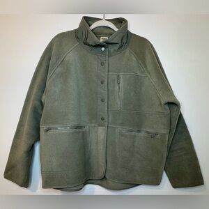 Victoria’s Secret PINK Women's Olive Green Fleece Jacket Size L